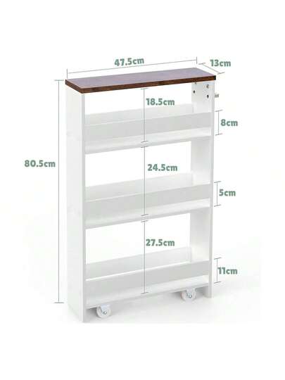 Niche Shelf Wheels, Levels Trolley le, Kitchen Cabinet Bathroom Rolling Bathroom, Laundry view 3