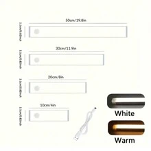 1入組4英寸/8英寸/11.9英寸/19.8英寸長款條保護眼睛白色燈濃烈香調燈人類身體充電感測器燈LED多功能櫥櫃燈 - 白色 - 查看 9