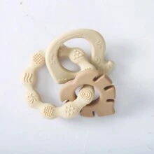 1 件装小兔子大象硅胶米色磨牙环，适合出牙婴儿的礼物 - 彩色 - 查看 6