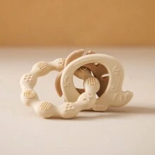 1 件装小兔子大象硅胶米色磨牙环，适合出牙婴儿的礼物 - 彩色 - 查看 2