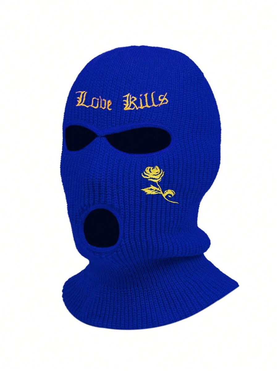 3孔拉法帽男士滑雪面罩,適用於冬季戶外運動騎行,男女適用 - 藍色 - 查看 1