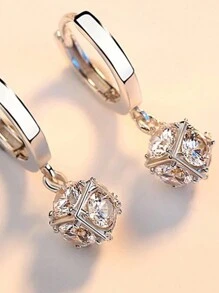FOREVER QUEEN S925 Sterling Silver Earrings Earrings Earrings Long Earrings Wedding Engagement Bridal Jewelry - Silver - View 6