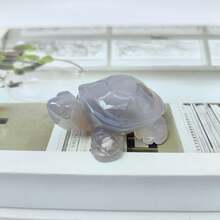 1 Miếng Tinh thể tự nhiên Mã não Chạm khắc Rùa Vật trang trí - 1 mảnh tinh thể tự nhiên tinh thạch rùa biển mã não khắc - Xem 2