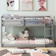 Nestfair Twin over Twin Floor Bunk Bed with Ladder