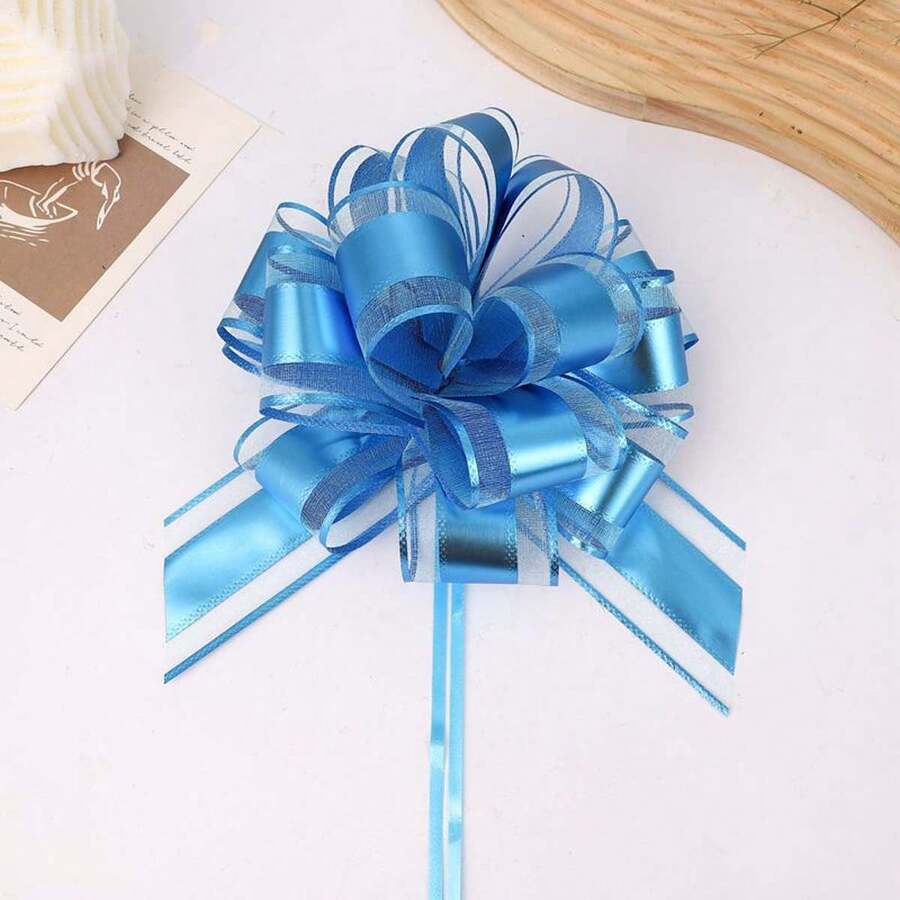 1 件時尚雙雪紗和馬卡龍印花 3d 球串適用於汽車、婚禮、聖誕裝飾