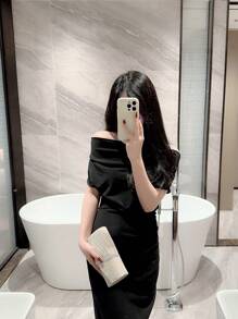 Moonlit EveBag Glamorous Glitter Bling, Sequin, Luxury, Shiny Fashionable Pleated Flap Clutch Bag With Rhinestone Decoration, Ideal For Evening Party Evening Bag, Dinner Bag For Party Girl, Woman, Bride Perfect For Party, Wedding, Prom, Dinner/Banquet, For Matching , Bag, Gifts, Outfit,Perfect For Dress,Wedding Dress,Formal Dresses For Women,Prom Dress, Dress,Birthday Dress,Perfect For Dress,Wedding Dress,Formal Dresses For Women,Prom Dress, Dress,Birthday Dress, - Apricot - View 9