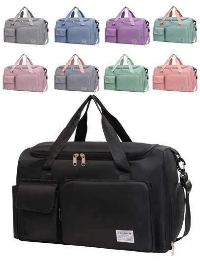 Large Zipper Duffel Bag, Foldable Travel Storage Bag Carry-On Bag, Simple Weekender Overnight Bag Travel Bag Handbag For Travel Business Outdoor Vacation Sport Sports Travel Accessories Travel Essentials Hiking Bag Weekend Bag Shopping Bag Spring School Supplies Bags For Travel Large Tote Bag Big Bag Men Essentials Fashion Men's Bags Graduation Camping Accessories Holiday Bag Holiday Essentials Large Capacity Bag Canvas Tote Bag Hiking Accessories Travel Bags Gym Bag