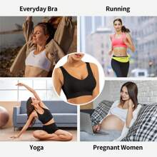 女士純色褶皺內衣 - 黑色 - 查看 5