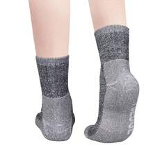 GiveGift 2 Pairs Men's Merino Wool Socks Soft Cushioned Winter Thermal Socks Thick Warm Breathable Premium Hiking Socks Black - Black - View 4