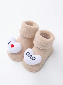 1pair Thickened Cartoon Floor Socks For Toddlers Walking With Anti-skid And Soft Function, Baby Socks - Beige - View 3