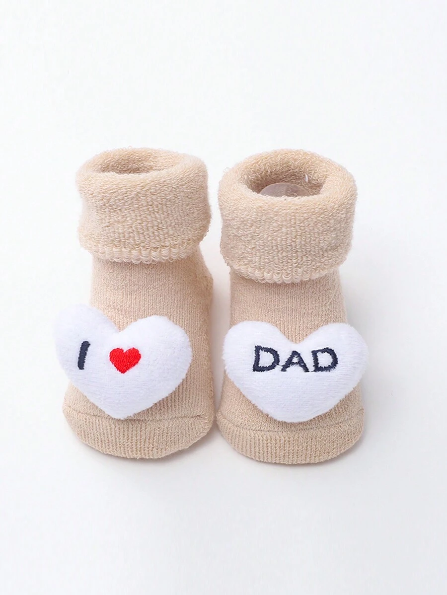 1pair Thickened Cartoon Floor Socks For Toddlers Walking With Anti-skid And Soft Function, Baby Socks - Beige - View 1