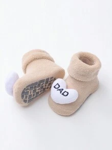 1pair Thickened Cartoon Floor Socks For Toddlers Walking With Anti-skid And Soft Function, Baby Socks - Beige - View 4