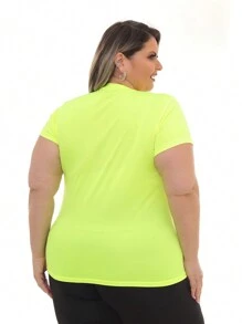 Kit 3 Peças - Camiseta Feminina Dry Fit Plus Size Poliester Academia - Multicolorido - Visão 8