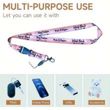 1 件粉色 Pvc 可伸縮捲軸徽章夾,帶 Uv 打印勵志名言,適合教師、護士、學生和勞動人民存放鑰匙、身份證、姓名牌,帶可拆卸掛繩 - 粉色 - 查看 7