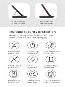 1入黑色15w 3合1可摺疊無線充電座兼手機架，適用於華為P40 Mate三星Galaxy iPhone 14 13 12 11 Pro Max 8 Plus XS Airpods Pro Apple Watch（不支援三星手錶或其他品牌） - 黑色 - 查看 10