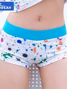 SABOLAY 女性板短褲低腰彩色泳褲海灘衝浪泳衣短褲 - 彩色 - 查看 1