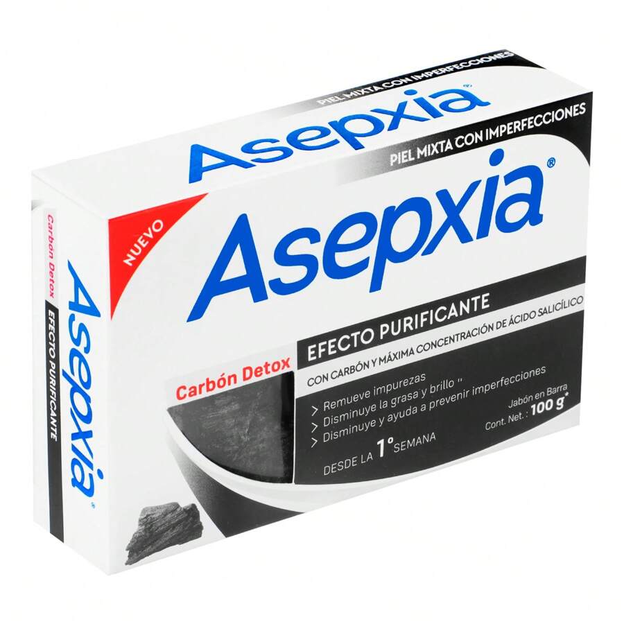 Asepxia Jabón Carbón 100G - Blanco y Negro - Ver 1
