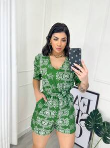 Women Jumpsuits - 軍綠色 - 查看 1