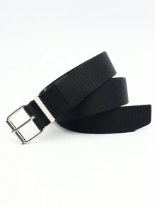 1pc Men's Simple & Versatile & Durable Sports Outdoor Nylon Belt With Buckle, Suitable For Daily Wear Casual - Black - View 4
