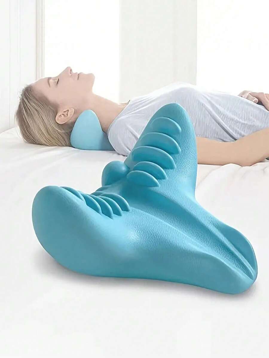 頸部按摩器枕頭 - 脊椎頸部肩部頸部腰部背部頸部按摩器 - 睡眠放鬆和舒適 - 適合家庭、學校 - 送給爸爸媽媽朋友的禮物