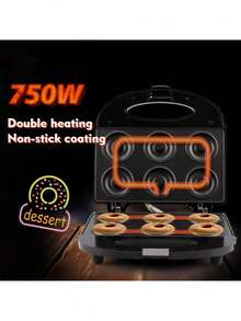 Máquina para hacer donas con superficie anti adherente  para aperitivos, postres y más - Negro - Ver 2