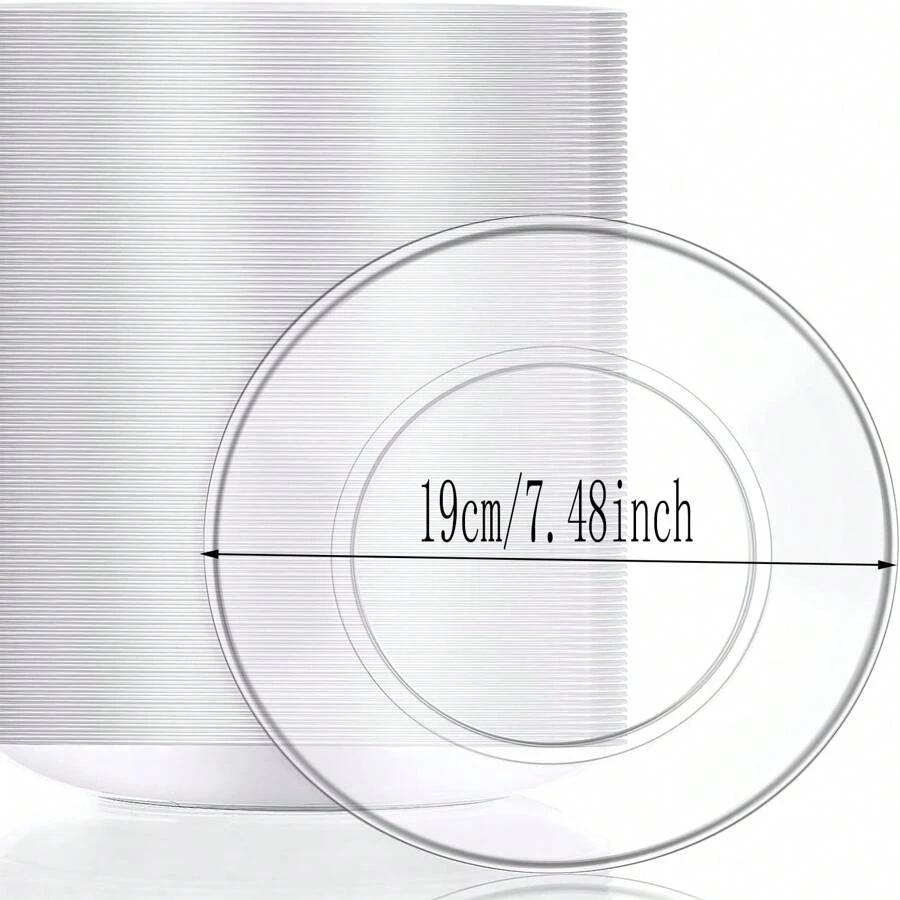 10 件透明 19 公分金邊盤子,非常適合派對、聚會、幼兒園、工廠團隊建設晚宴