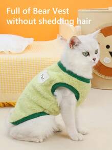 1 Pieza Ropa Para Mascotas Para Gatos, Diseño Exquisito, Cómodo De Llevar, Adecuado Para Gatos, Verde - Verde - Ver 2