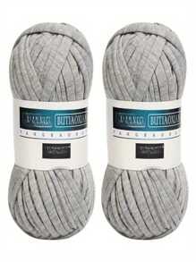 1/2pcs T-shirt Yarn, Colorful Thick Knit Yarn, Hand DIY Bag Blanket Pad Crochet Project, 200g, 1377.95inch - 1PCS - View 5