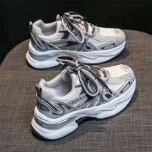 女士透氣網眼彈性戶外運動鞋 - 灰色 - 查看 4