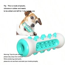 1個灰藍色寵物咀嚼玩具,狗用牙齒清潔tpr&尼龍材質骨形咬具具有抗咬特性,易於清潔,適用於狗的牙齒清潔、消遣、娛樂、促進消化和戶外旅遊玩具
