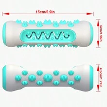 1個灰藍色寵物咀嚼玩具,狗用牙齒清潔tpr&尼龍材質骨形咬具具有抗咬特性,易於清潔,適用於狗的牙齒清潔、消遣、娛樂、促進消化和戶外旅遊玩具
