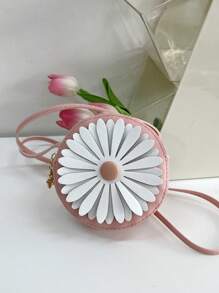 1 pieza Mini bolsa de hombro linda de PU para niña joven con cierre de cremallera, adecuada para el uso diario durante todo el año
