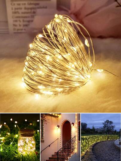 LED Battery Powered String Lights, Christmas Tree Decor Copper Wire Fairy Lights, Outdoor Decor Atmosphere Lights, 1/3/5/10/20m LED Battery Operated