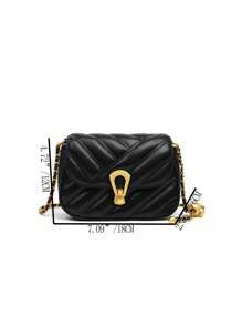 Nuevo Bolso De Hombro Simple Y Lindo, De Moda Y Casual, Textura Bordada Con Patrón De Rayas Delgado Y Mini