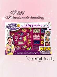 150pcs Beads Bracelet Making Kit, Includes Beading Chain, DIY Craft For Girls, Christmas & Birthday Gift Set - Multicolor - View 1
