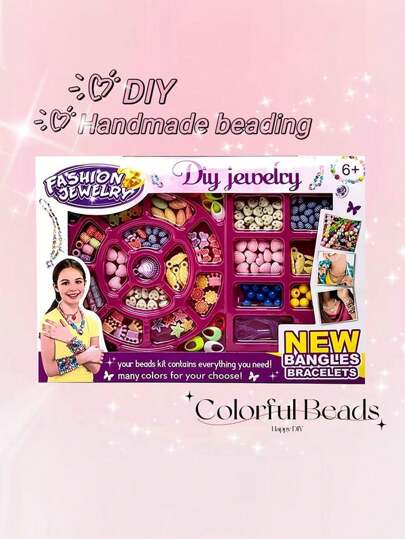 150pcs Beads Bracelet Making Kit, Includes Beading Chain, DIY Craft For Girls, Christmas & Birthday Gift Set