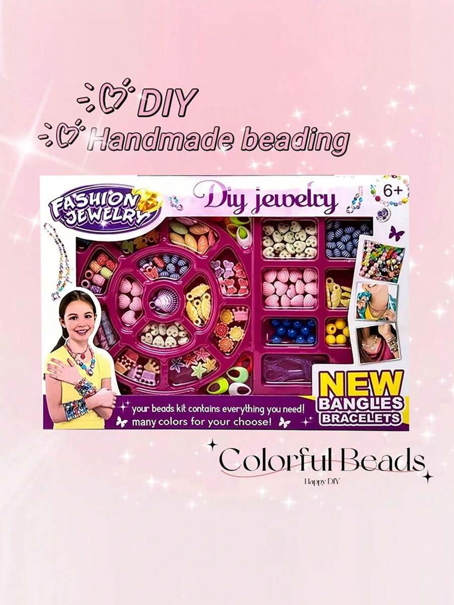 150pcs Beads Bracelet Making Kit, Includes Beading Chain, DIY Craft For Girls, Christmas & Birthday Gift Set - Multicolor - View 1