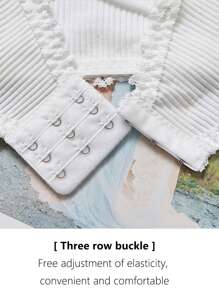 1pc Women's Lace Wrapped Bra Set With Chest Pad, Underwear, Lingerie - White - View 4