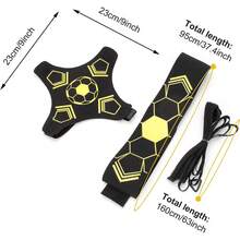 1pc Soccer/Volleyball Training Equipment Aid, Solo Soccer Trainer, Football Accessories With Adjustable Waist Belt, Perfect Soccer/Volleyball Gift - Yellow - View 3