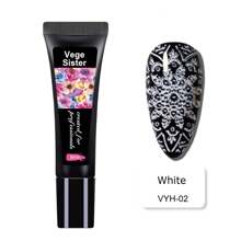 10入組指甲壓花高濃度uv指甲油彩色凝膠,用於指甲藝術設計,繪畫,和轉印刻印指甲凝膠 - 彩色 - 查看 8