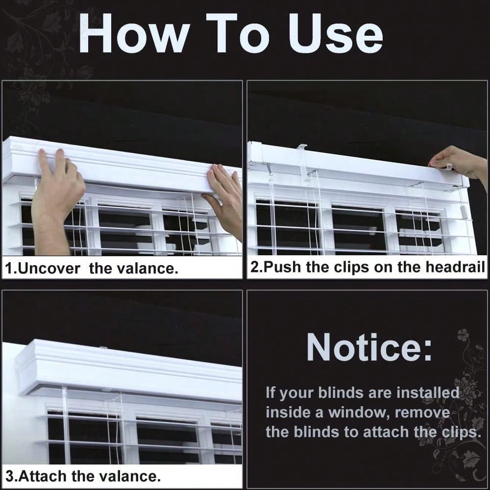 6pack 2inch Valance Clips, Blind Clear Plastic Valance Clips