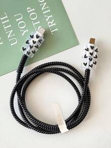 3 Stücke/Set Schutzhülle für Apple Datenkabel, 2x Ladekabel Schutzabdeckung + 1x 1,4m Kabel Aufwickler, Ladegerät Schutz