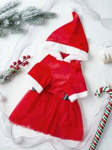 Petsin Pet Christmas Costume Dress In Santa Claus Cosplay Style