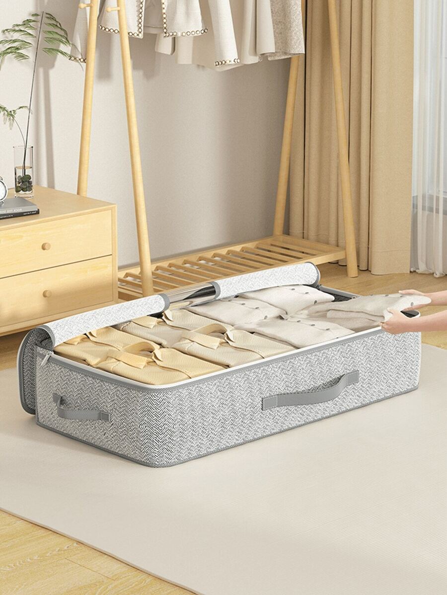 1PC Fog Gray Bed Bottom Visible Storage Bag, Quilt Storage Bag, Toy Storage Bag, Two-Way Zipper, Transparent Window, Selected Fabric, Wear-Resistant, Suitable For Warehouse Storage Or Home Debris Storage And Organization Storage Bag Clothes Storage For Lingerie Drawer Organizer School Organizer Bags Teacher Storage Bags Organizer Storage Bins Under Bed Storage Bag Clothes Container Underbed Storage Containers Closet Organizers For Organizing Clothes Blankets Pillows Comforter Sweaters