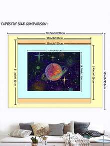 73*95cm Fashionable Indoor Tapestry With Starry Sea Scenery Design - one-size - View 5