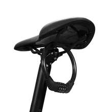 山地車鎖可攜式防盜電動車/摩托車密碼鎖自行車環鎖鋼絲環鎖騎行裝備 - 黑色 - 查看 3