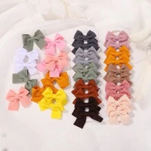 bilicaca 10pcs Randomly Packed Candy Colored Children Bowknot Hair Clips For Festivals & Girls' Ponytail Hairpin And Baby Hair Accessories - Multicolor - View 3