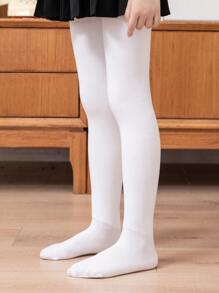 1 件裝幼兒女孩加厚保暖舞蹈緊身衣,冬季 - 白色 - 查看 1