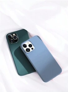 Solid Color Liquid Silicone 1PC Luxury Liquid Silicone Shockproof Case Compatible With Apple Compatible With IPhone 16 14 13 12 11 15 Pro Max Cover Compatible With IPhone 12 13 Mini 14 15 16 Plus Fashion With Velvet Protection Phone Cases Spring Gift Birthday - Baby Blue - View 9