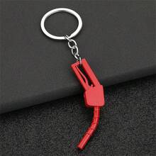 1入組汽車改裝鑰匙扣,汽油槍形狀迷你鑰匙圈創意吊飾鑰匙扣 - 銀色 - 查看 5